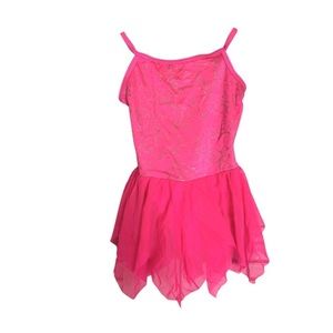 Ballet 6x heart Hot pink polyester bodysuit